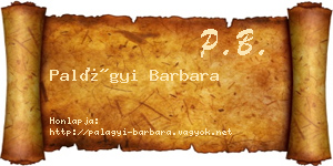 Palágyi Barbara névjegykártya